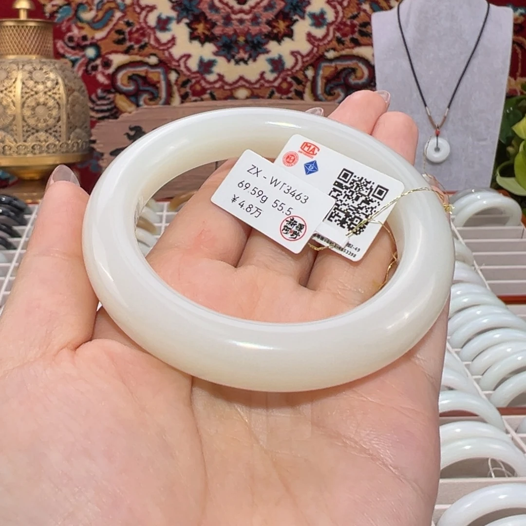 和田玉未镶嵌手镯新疆和田玉羊脂白