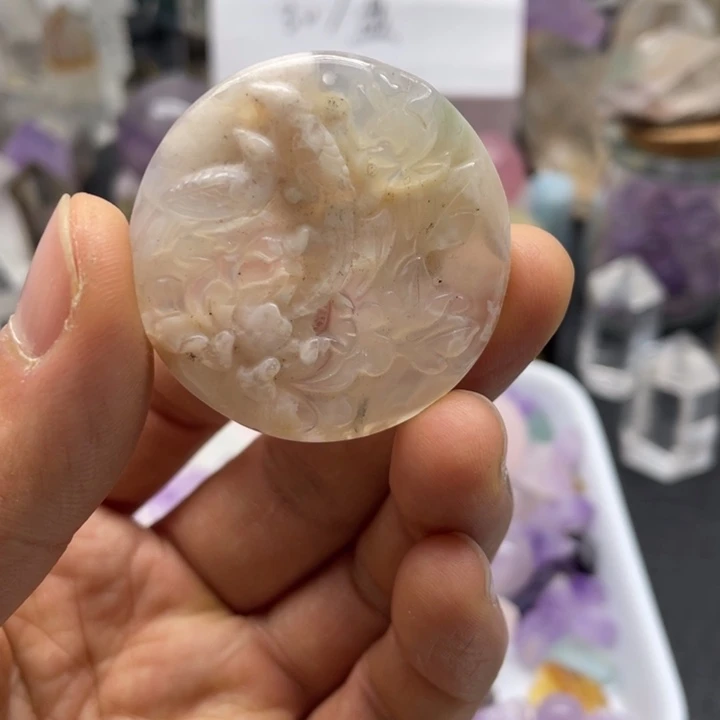 水晶24未镶嵌圆牌有孔