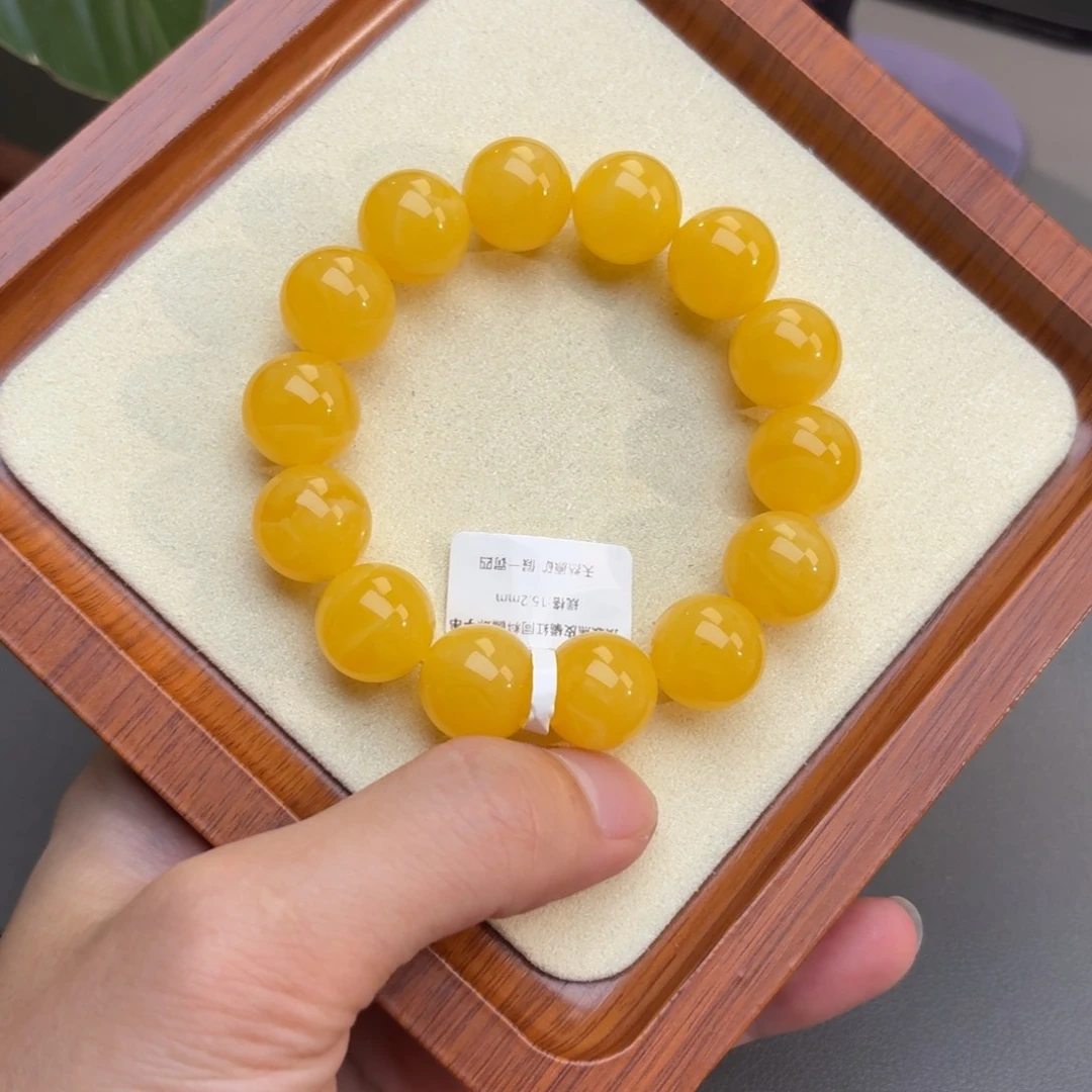 琥珀未镶嵌裸石15mm奶橘焦皮同料