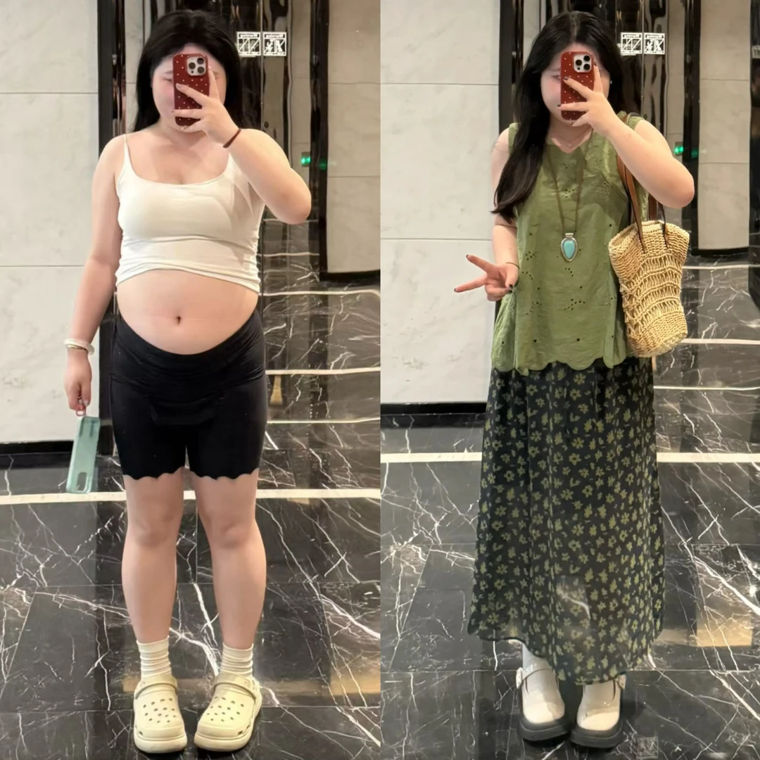 夏季搭配一整套大码胖m韩系时尚镂空V领上衣碎花半身裙绝美套装女