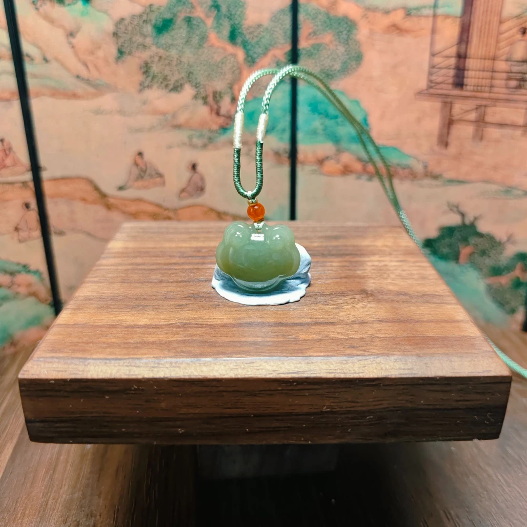 D和田玉平安锁吊坠3807