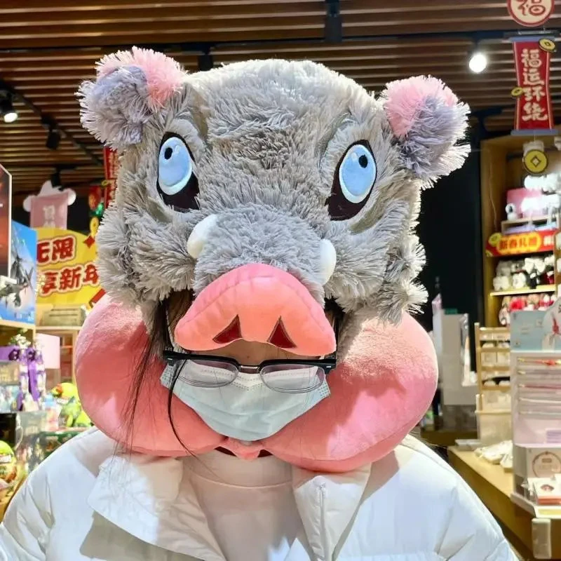 鬼灭之刃伊之助头套帽子cosplay猪猪同款可爱秋冬毛绒保暖针织帽