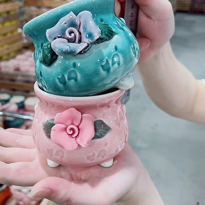 有孔，凑10元包邮陶瓷花盆发货！