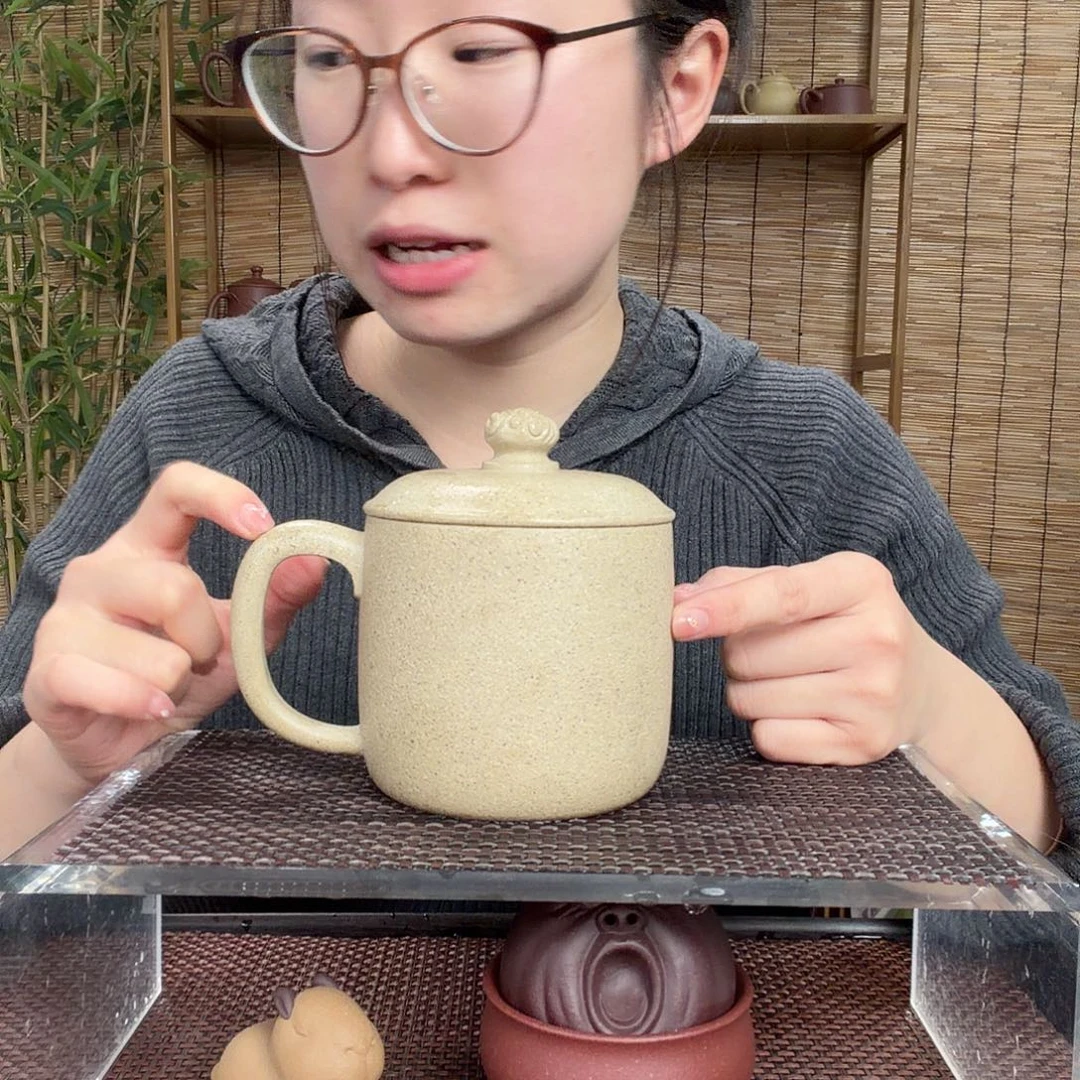 紫砂茶壶原矿芝麻段墩墩龙纹办公杯500CC左右没礼盒