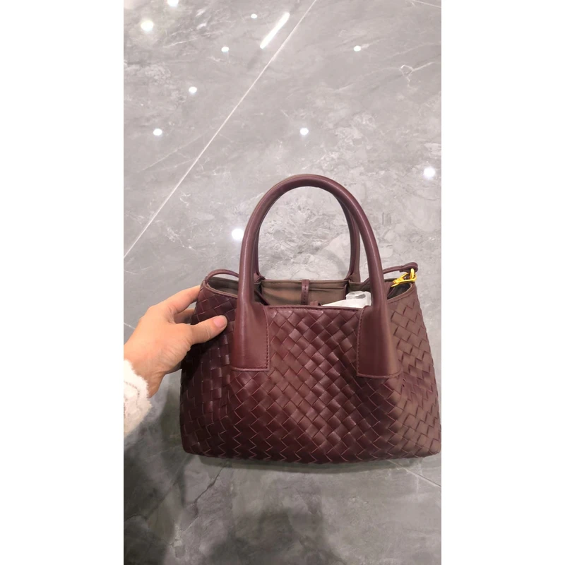 YUSHA/高档酒红色编织手提包-10071