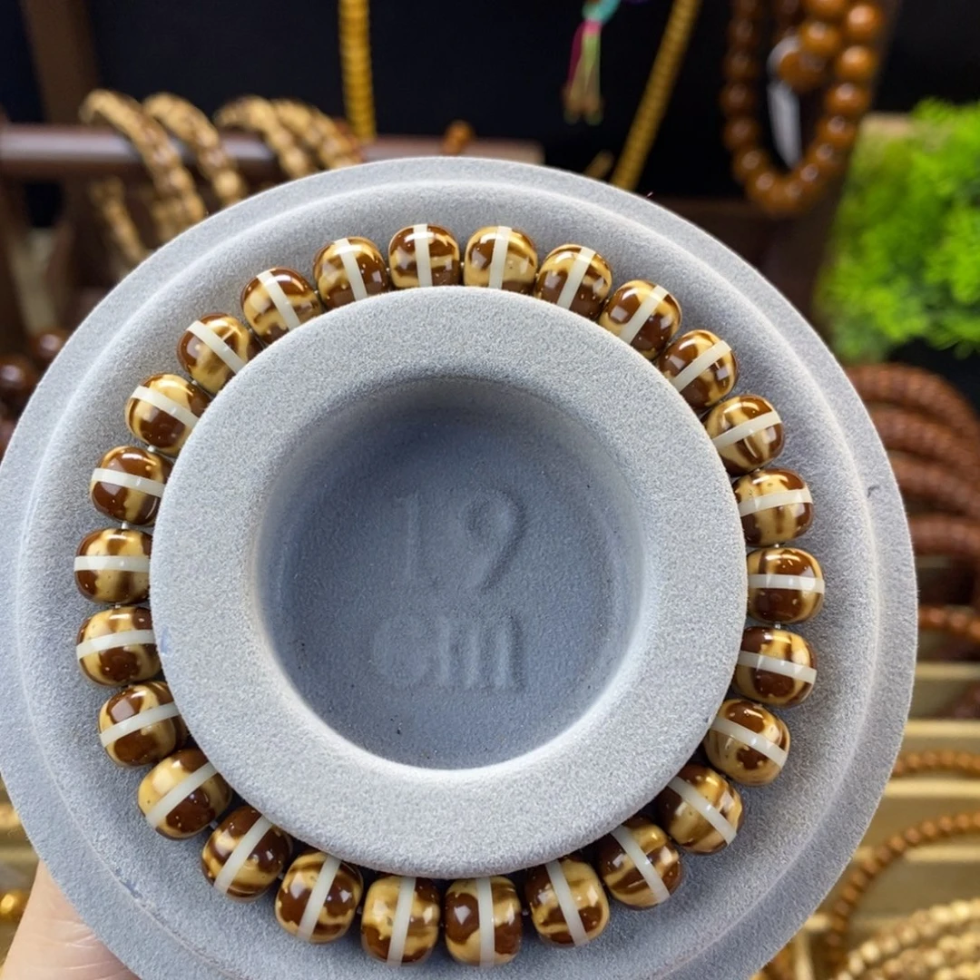 紫金鼠手串猛犸牙一线天