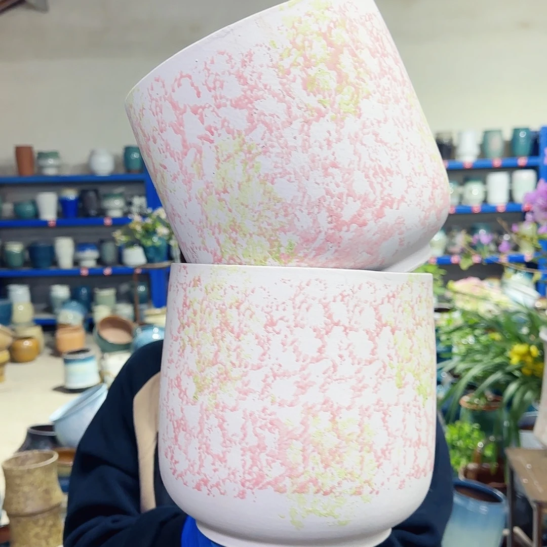 紫砂花盆高19口19