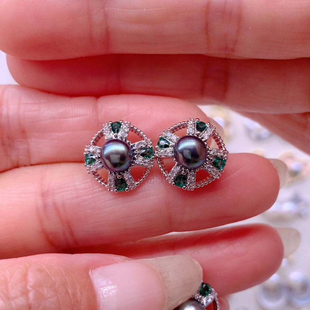 合金耳饰淡水珍珠
