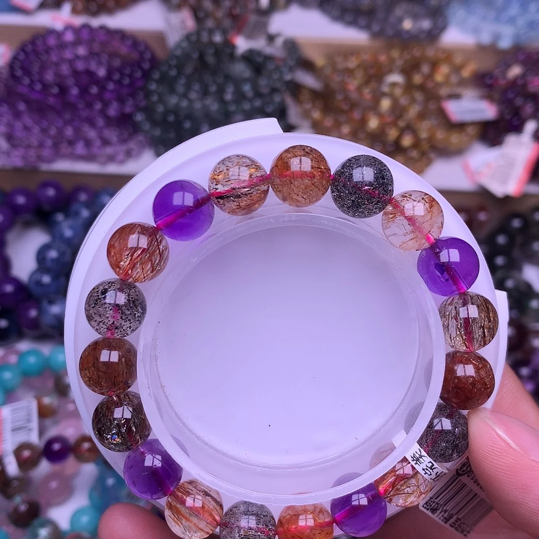 水晶手链未镶嵌彩黑金超七10