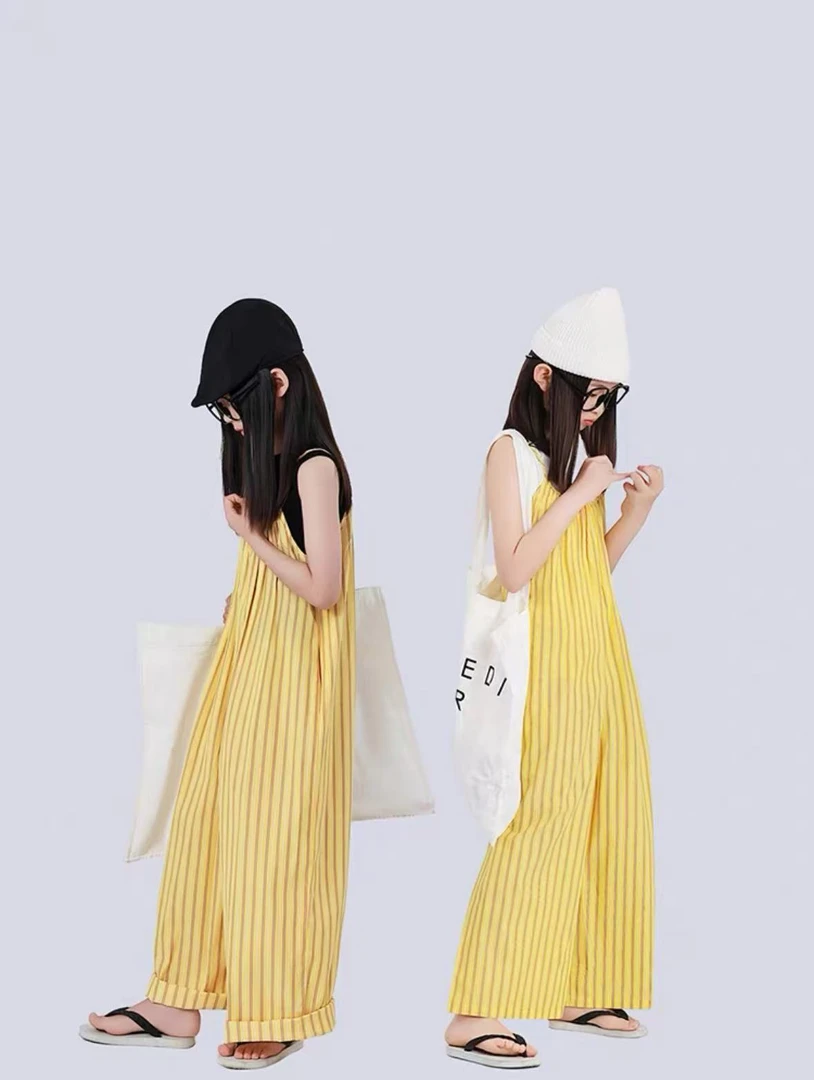 女童炸街潮牌连体裤套装夏季2025新款中大儿童女孩时髦长裤SQ1307