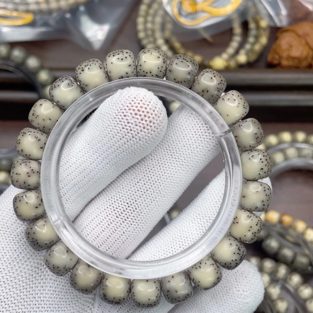 伯***符星月菩提手串侧留白单圈10*9