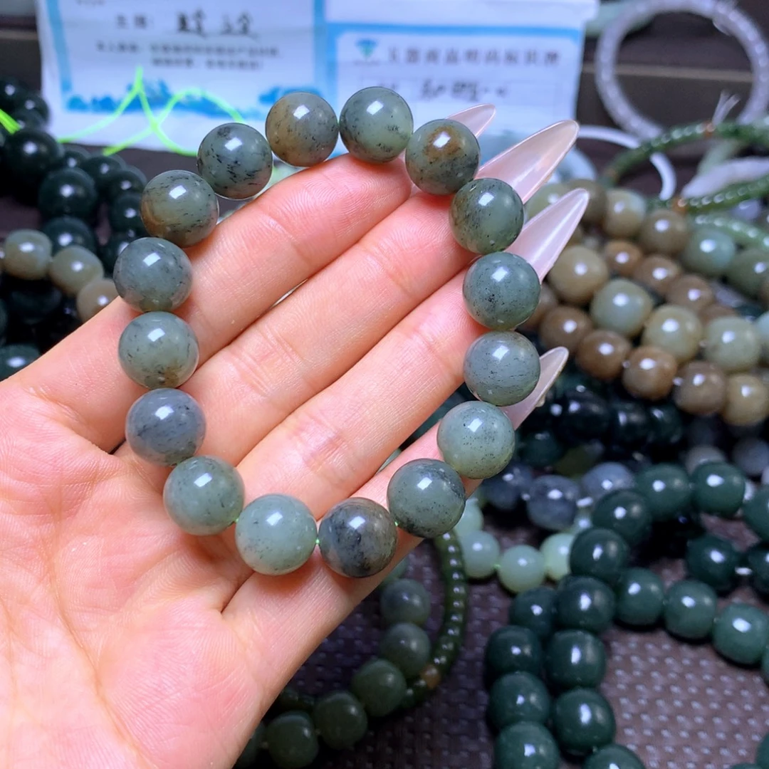 和田玉未镶嵌手串卡12