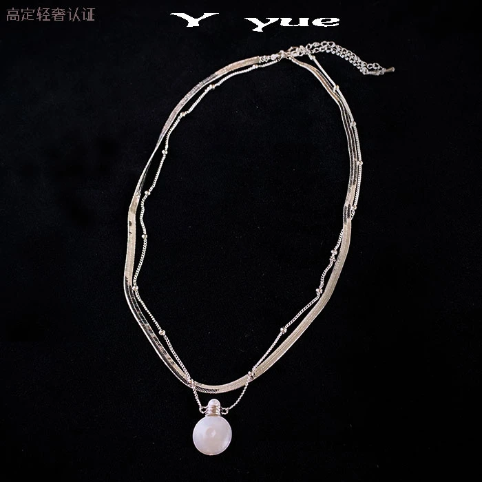 铜合金仿珍珠项链 悦悦轻奢 新春蛇链叠戴气质小众坠链