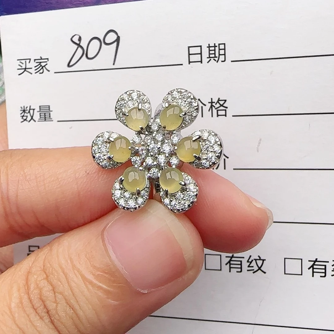 银S925镶嵌戒指翡翠