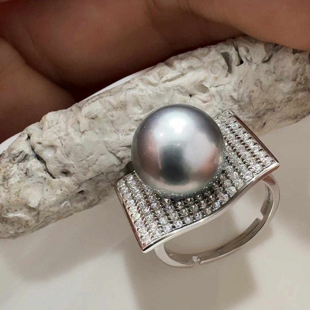 海水珍珠戒指银S925镶嵌