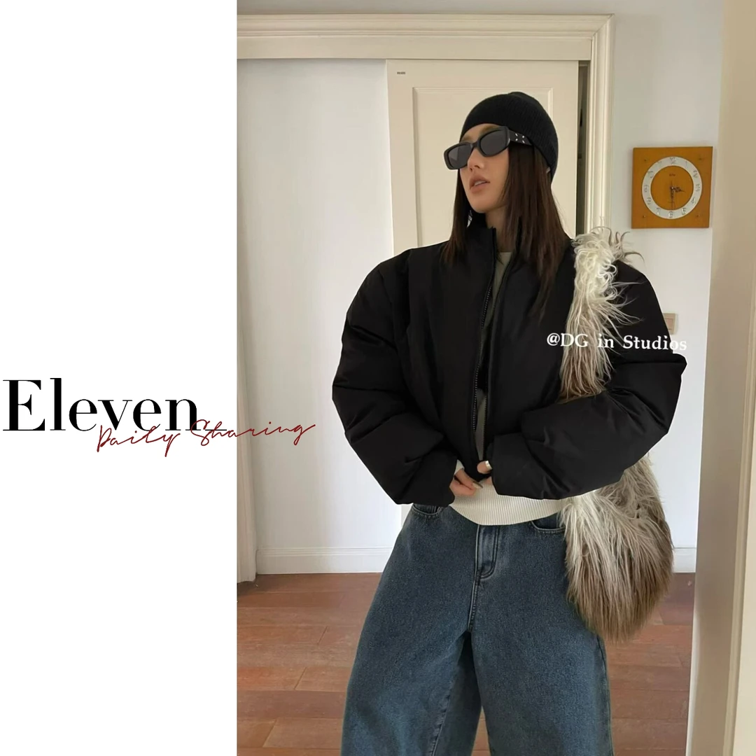 Eleven_  短款加绒加厚外套