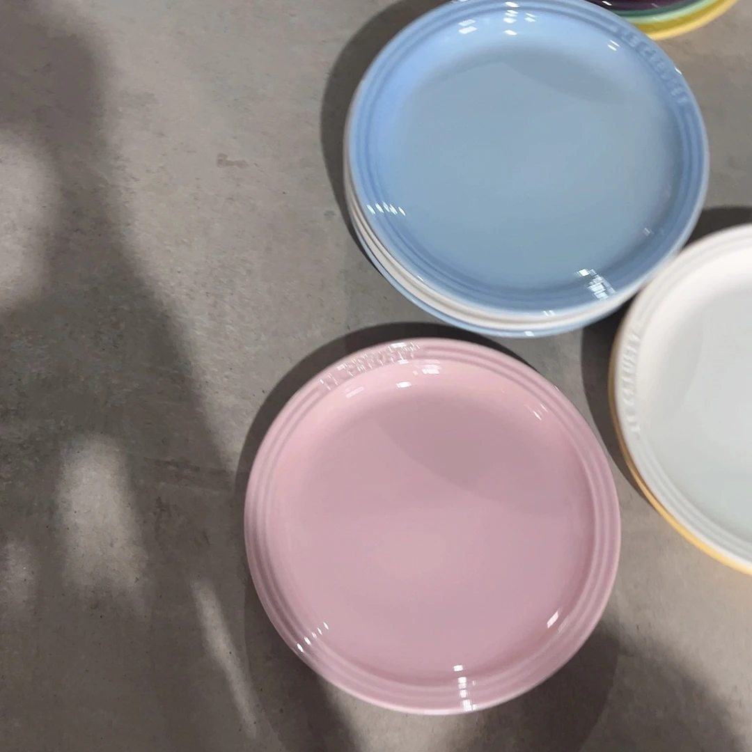 陶瓷 大牛排 马卡龙粉 天蓝色