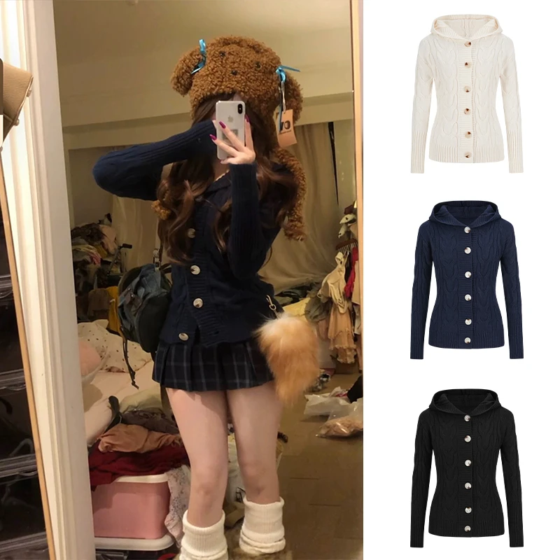 MosesQueen/魔西女王学院风针织开衫毛衣甜美温柔收腰显瘦