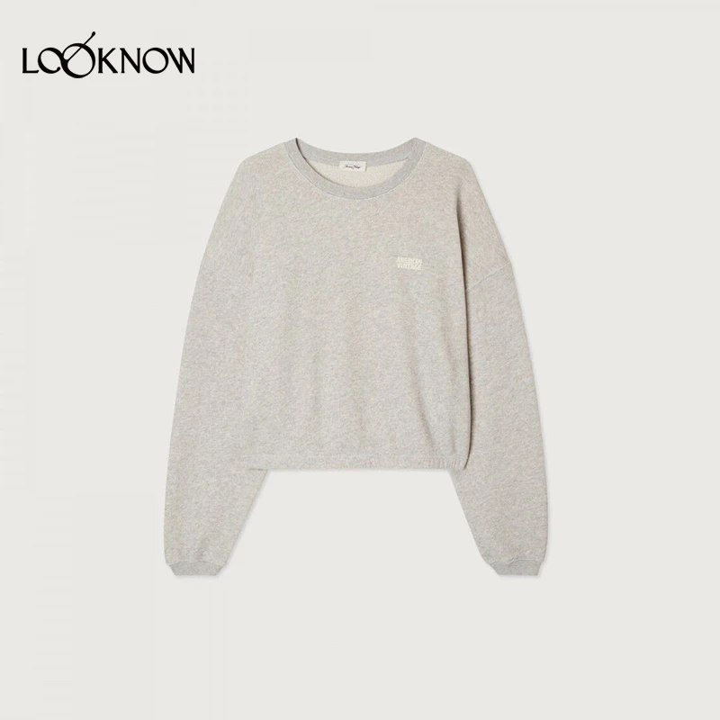 AMERICAN VINTAGE设计师品牌LOOKNOW25新款春夏长袖圆领短款卫衣