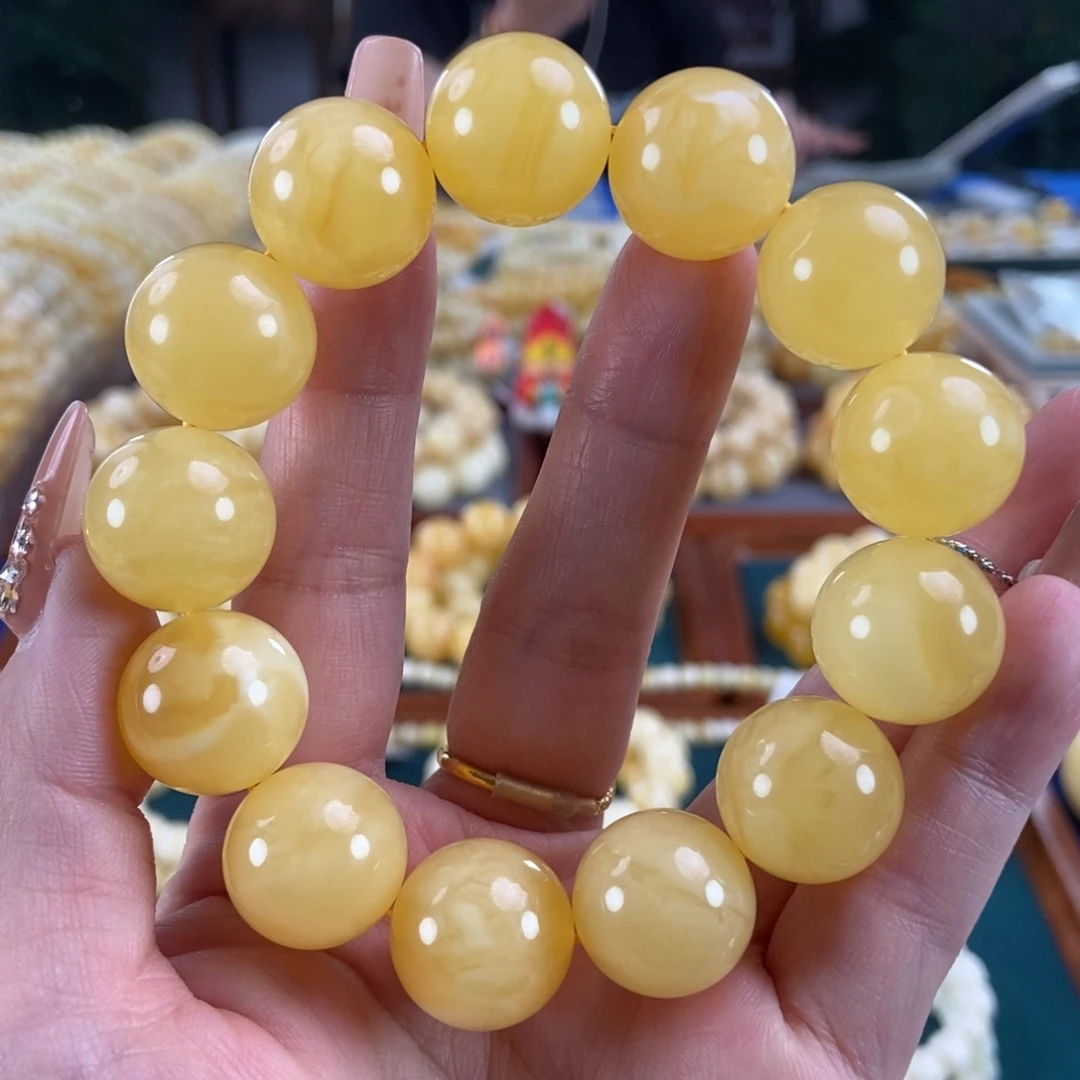 琥珀未镶嵌珠宝奇石17圆珠37.1