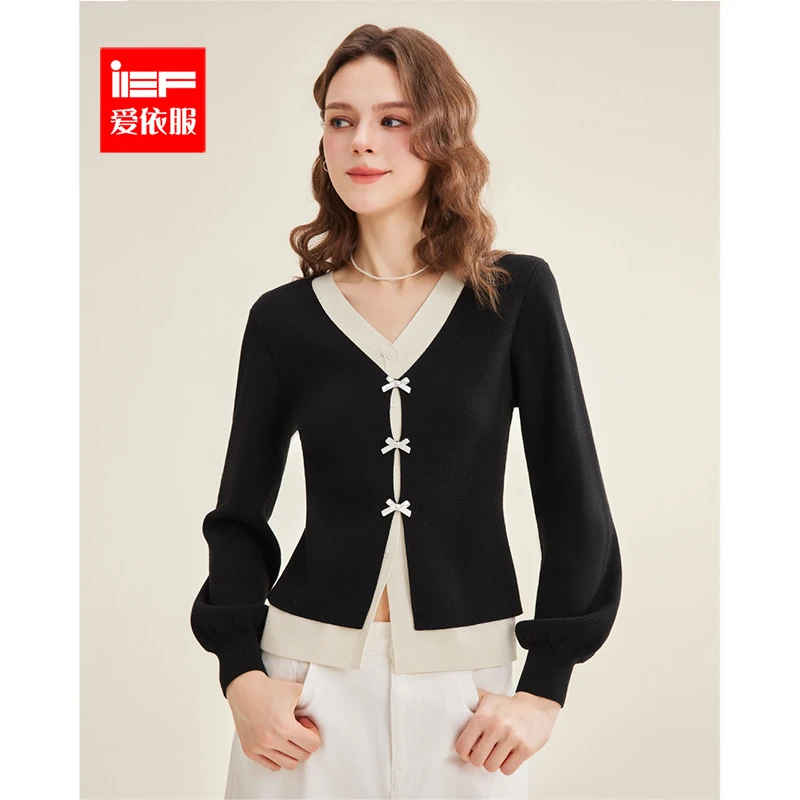 【商场同款新品】IEF/爱依服2025春季新款小女人毛织上衣欧若风