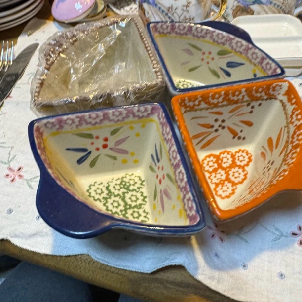 外贸尾单陶瓷餐具四件套发任意花色