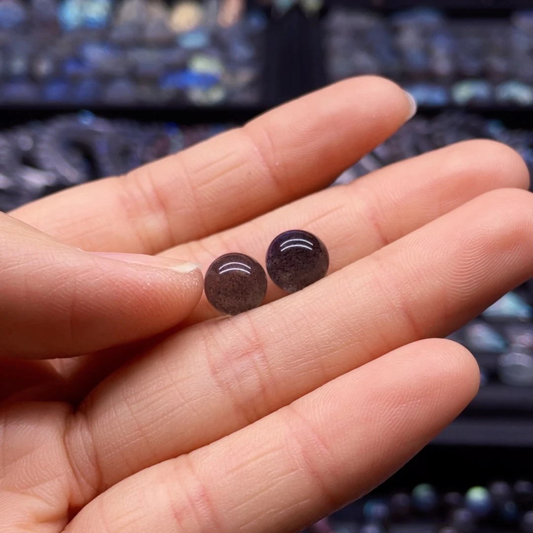 长石耳钉银S925镶嵌芊*客户要求定做耳钉