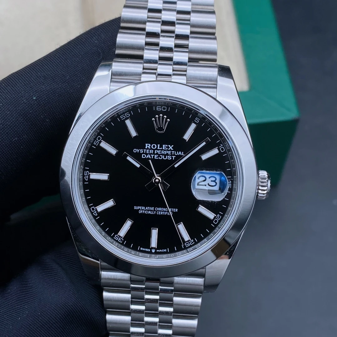99新 Rolex/劳力士 25年全套日志126300/男表/条钉刻度/表径41