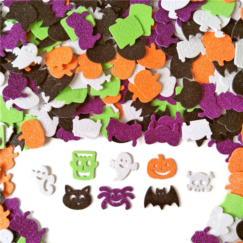 万圣节儿童海绵贴纸 供应EVA卡通贴纸 节日庆祝装饰艺术金粉贴纸