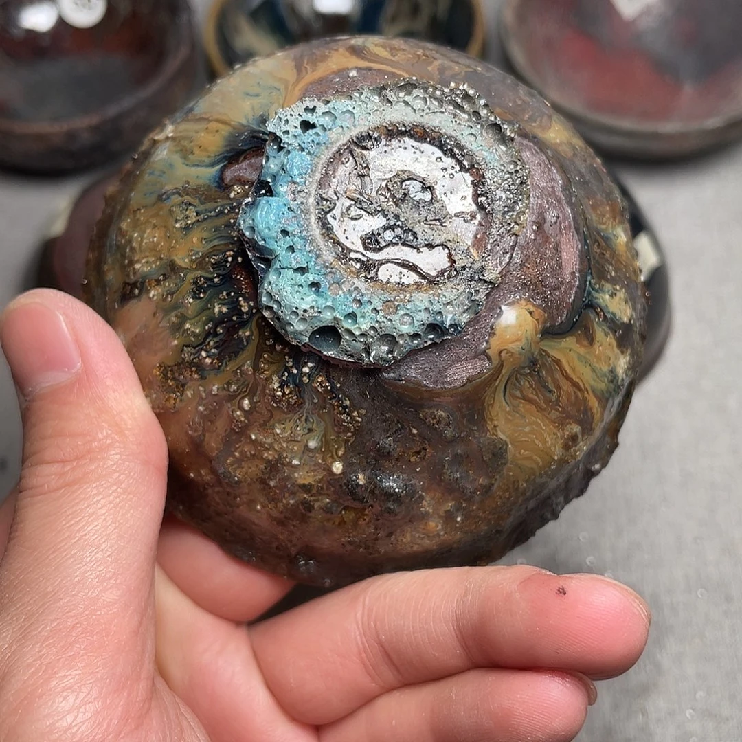 M***阳茶盏龙窑柴烧落灰特色雕刻