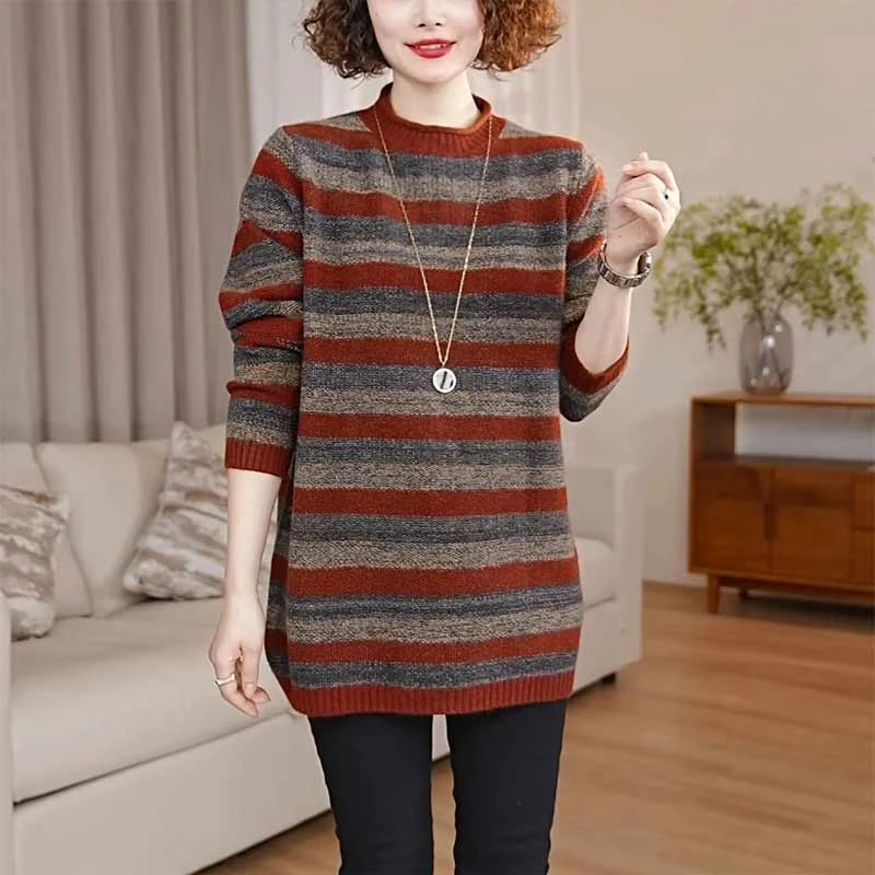 温柔显白纯色百搭长袖针织衫女2025秋冬季新款高级感穿搭减龄毛衣