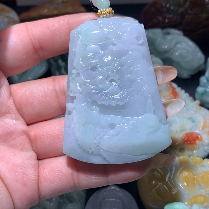 翡翠未镶嵌颈饰保真天然A货翡翠