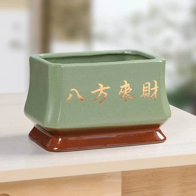 长方形送托盘陶瓷花盆简约大号创意家用蝴蝶兰造景兰花盆君子兰盆