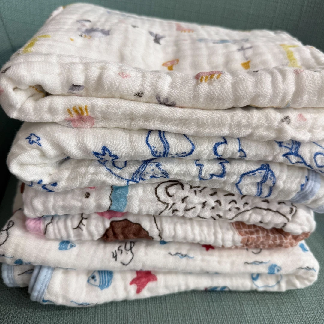 婴儿纱布浴巾A类母婴级六层棉纱