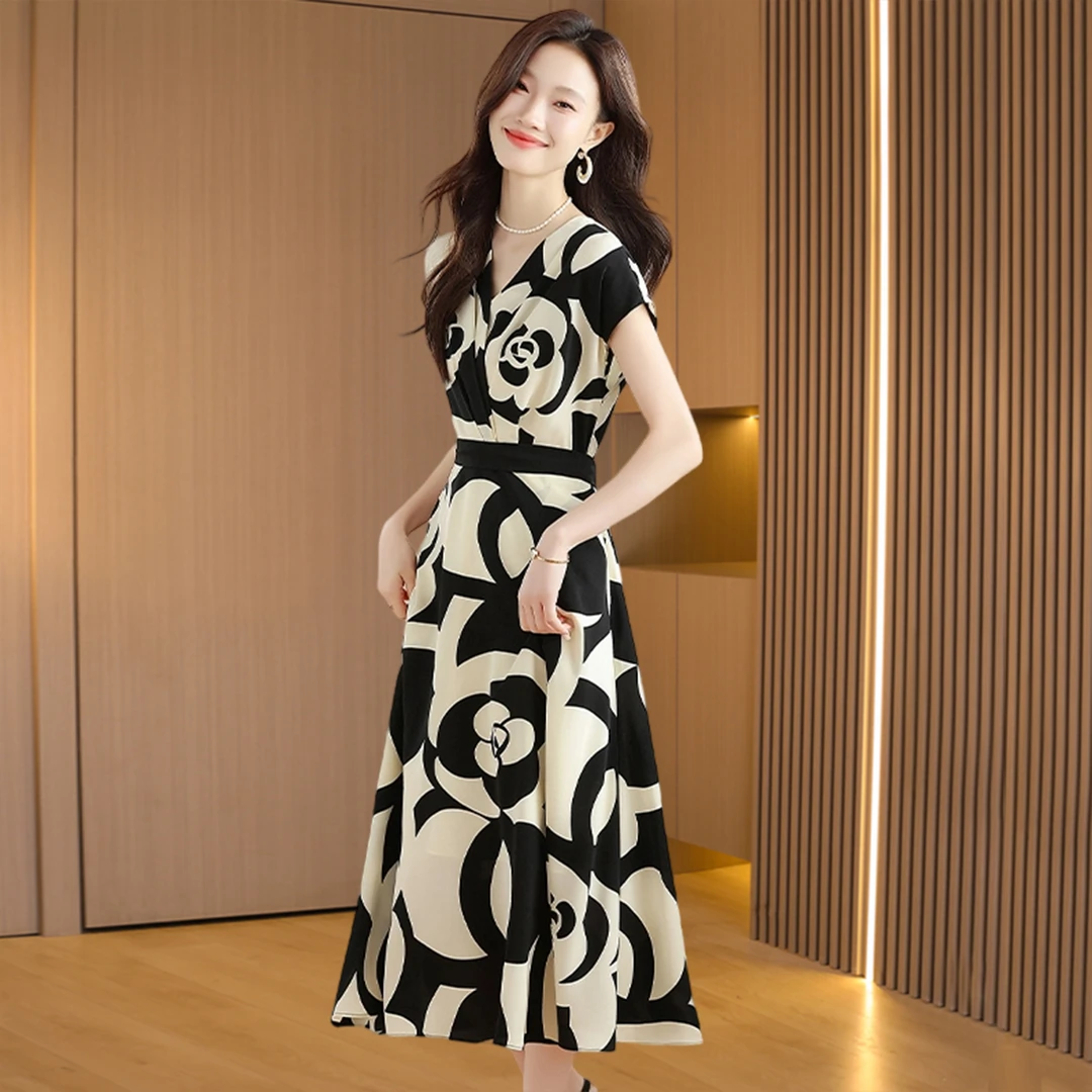 【可蓓儿】2025新款轻奢高级感时尚气质减龄广州十三行连衣裙女夏季