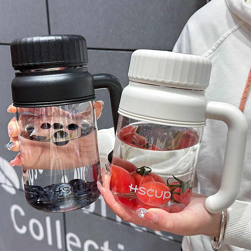 超大容量玻璃杯带茶隔泡茶杯耐高温办公室杯子便携男女生夏天水杯