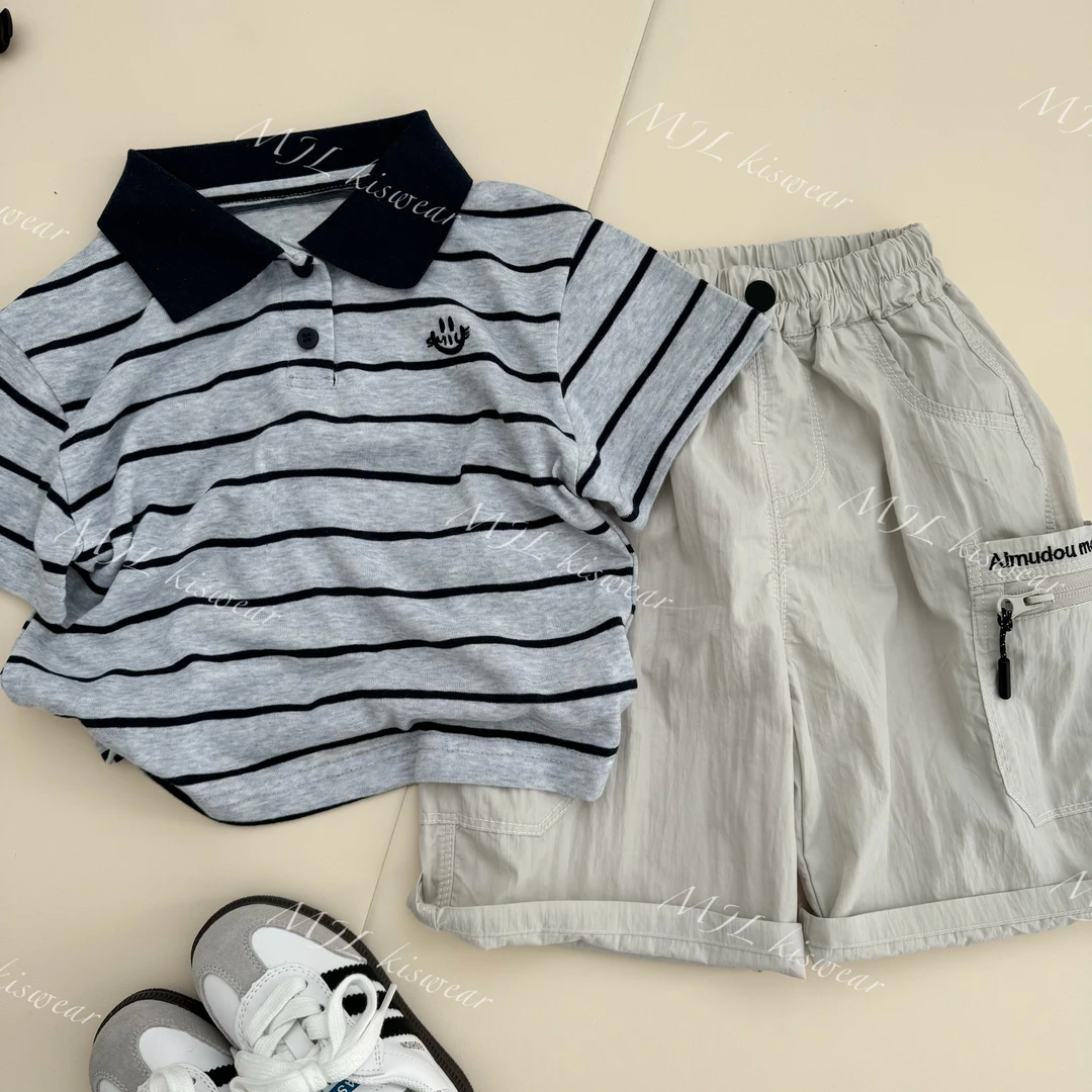 MJL【现货】2025夏款polo短袖裤子儿童组合套装M29