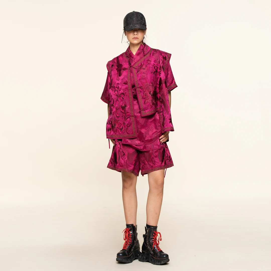 【香云走心】凤穿牡丹 马甲25ZMJ5578复古夏季绿色时尚刺绣中式