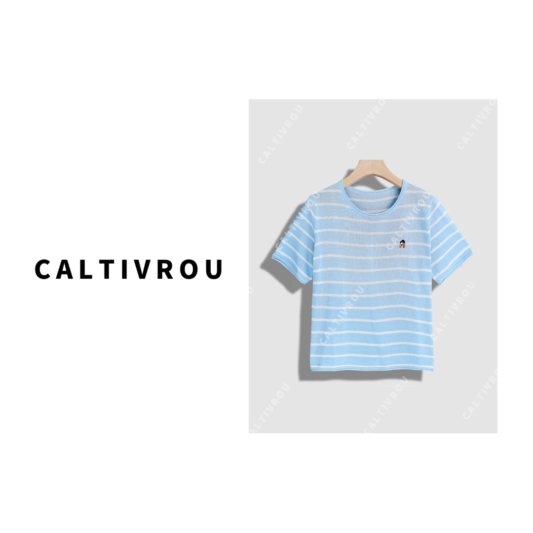 Caltivrou时尚百搭圆领宽松显瘦T恤-Y16244