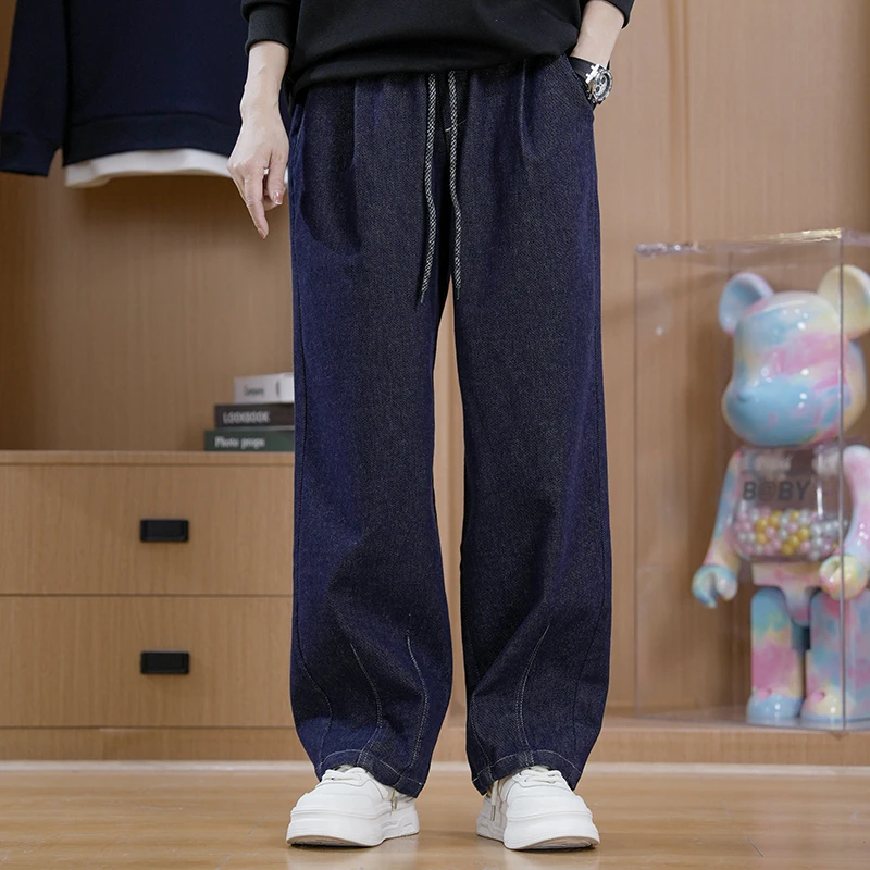 2025新款春季新款阔型牛仔裤日系宽松休闲裤百搭复古长裤潮流