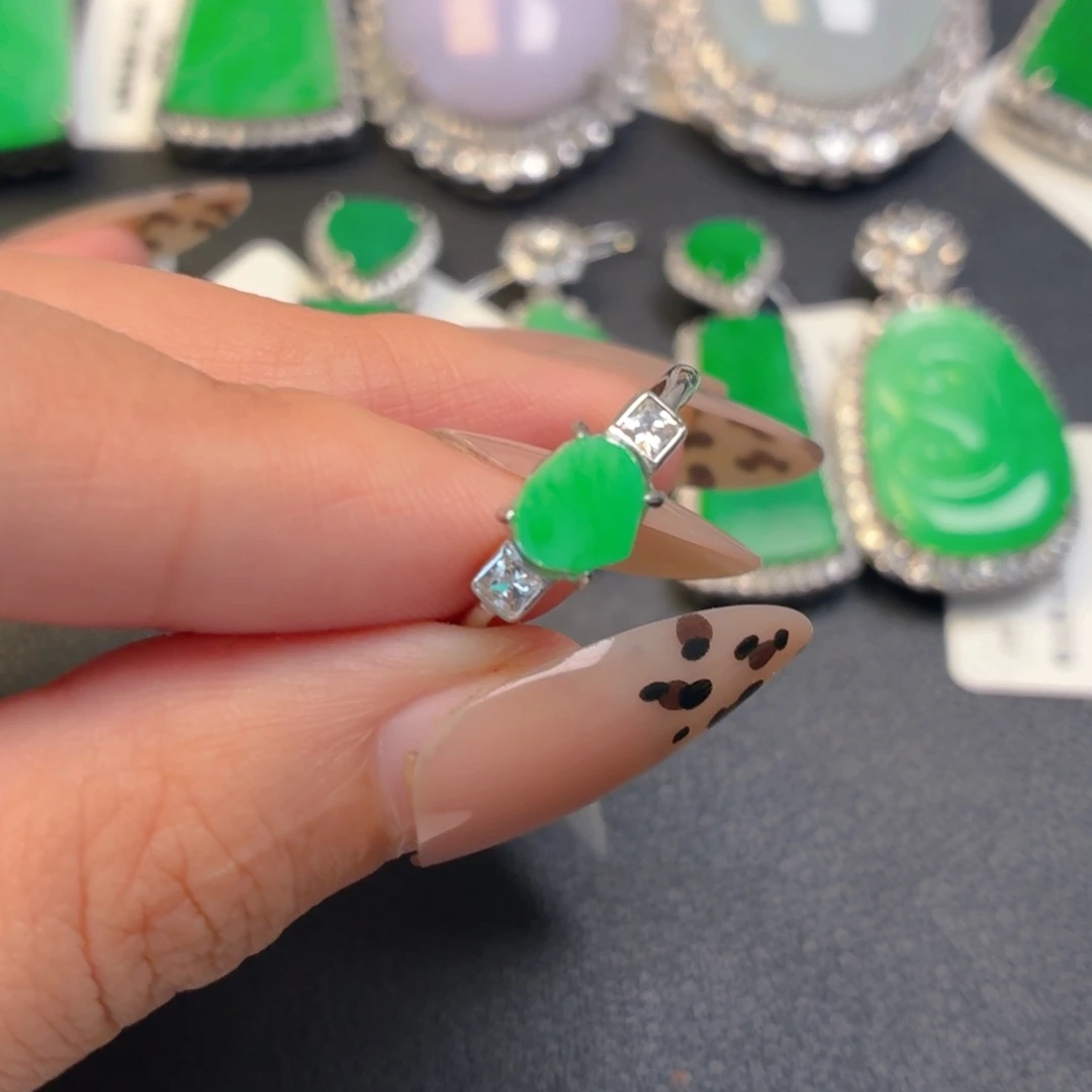 翡翠银S925镶嵌吊坠(不含链)