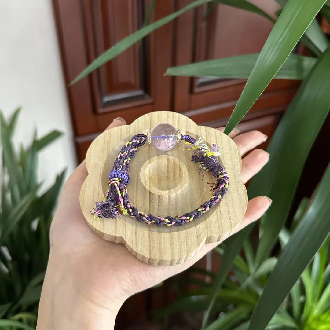 木兮手作*藤萝凝珠紫水手串