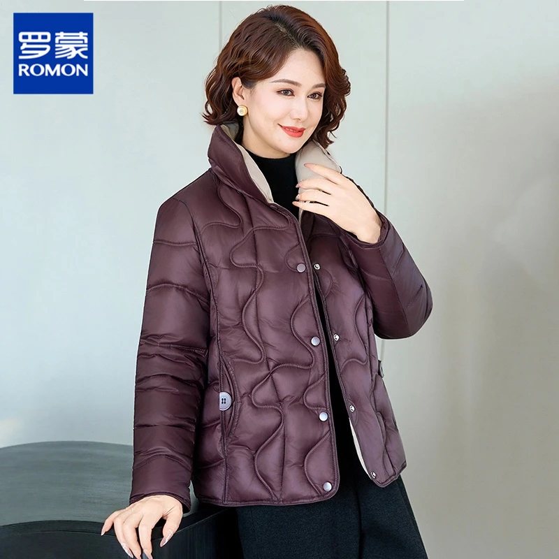 罗蒙中年妈妈秋冬棉服外套新款中老年女装保暖加厚短款冬季棉衣服