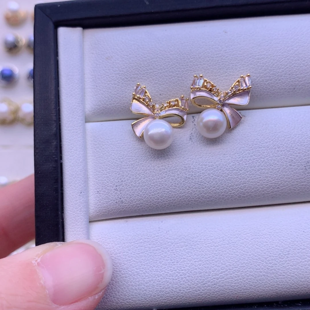 淡水珍珠耳饰合金