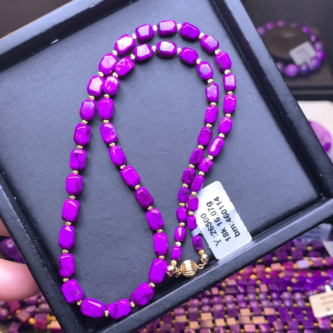 苏纪石（舒俱来）丝绒项链18K金镶嵌