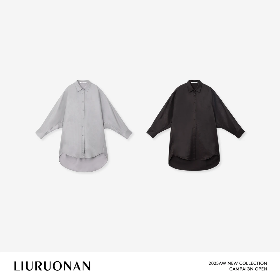 LIURUONAN 25FL【秋雁】慵懒风廓形垂感衬衫早秋宽松休闲防晒衣女