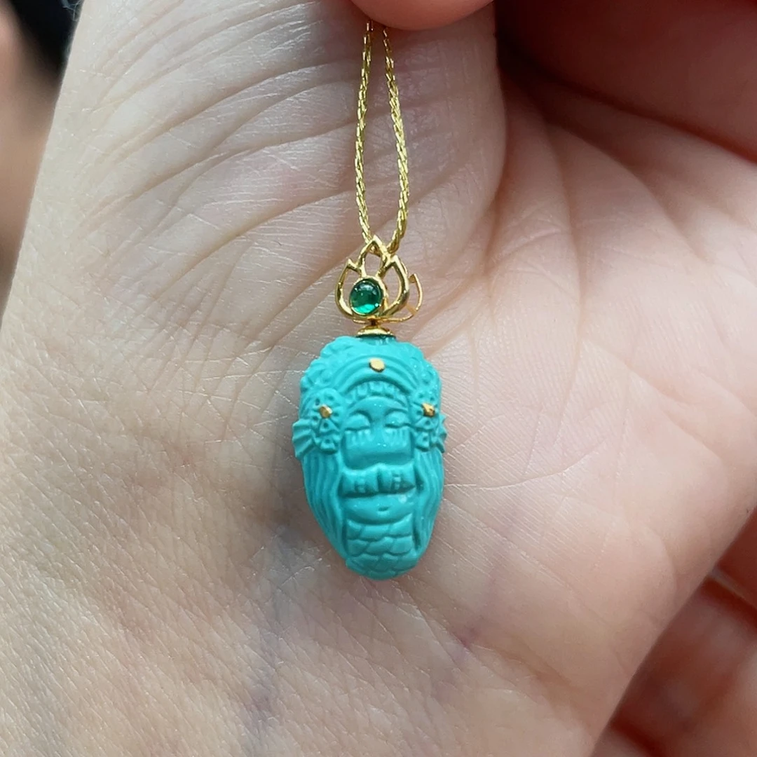 绿松石戒指18K金镶嵌