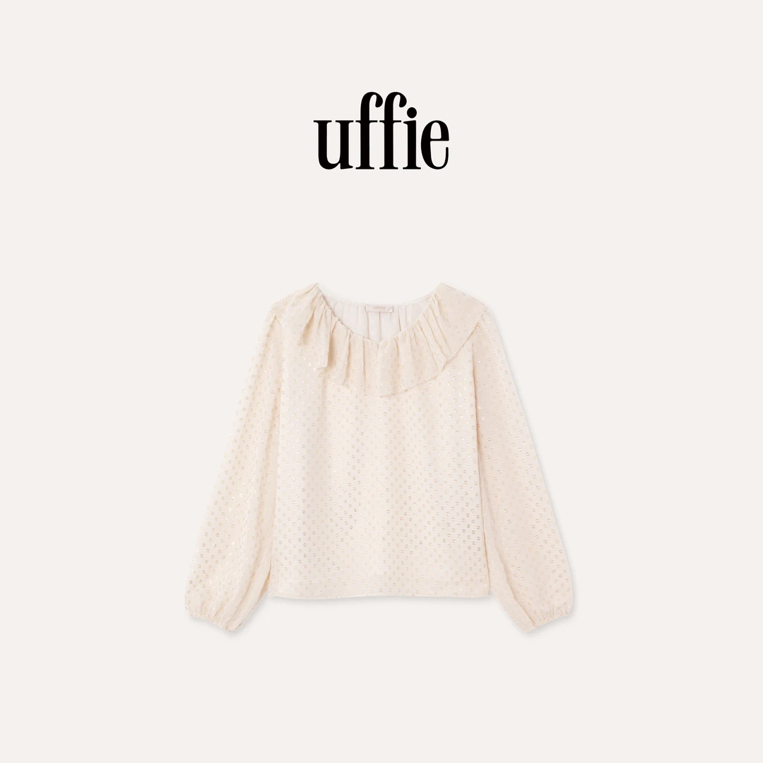 UFFIE于绘 金箔荷叶边上衣