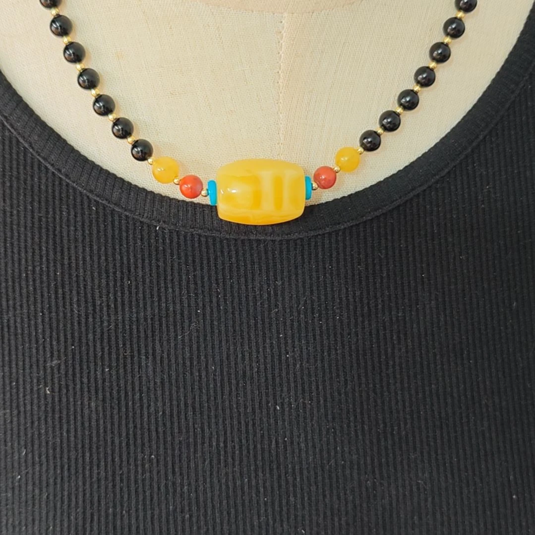 蜜蜡吊坠(赠链)未镶嵌锁骨链