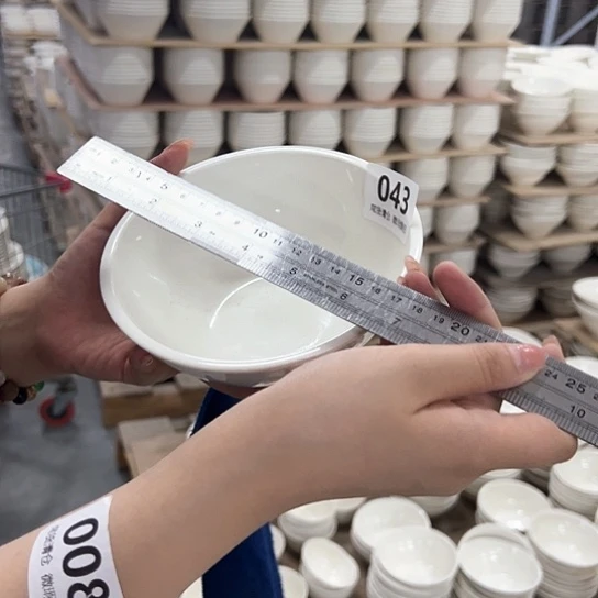 新骨瓷043微瑕暖白6寸加厚边面碗米饭碗